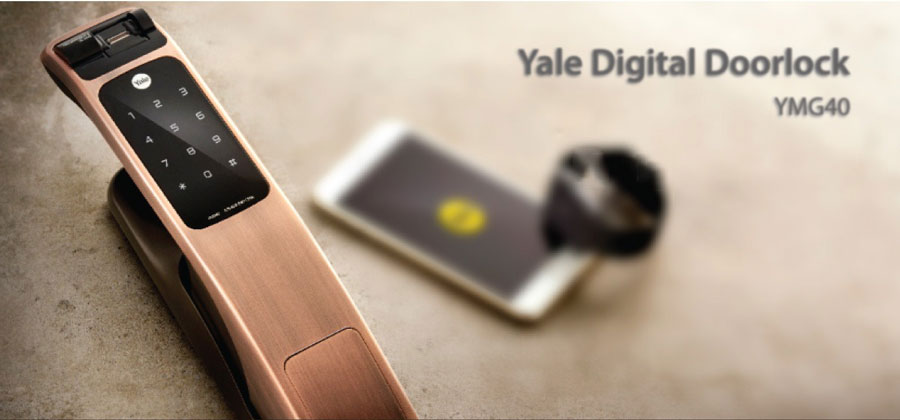 Khóa vân tay Yale YMG40 với thiết kế sang trọng, hiện đại