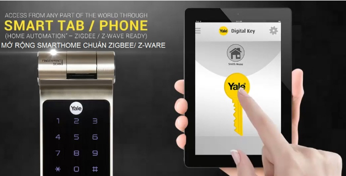 Khóa vân tay Yale YDD424+ kết nối Smart Home và Bluetooth