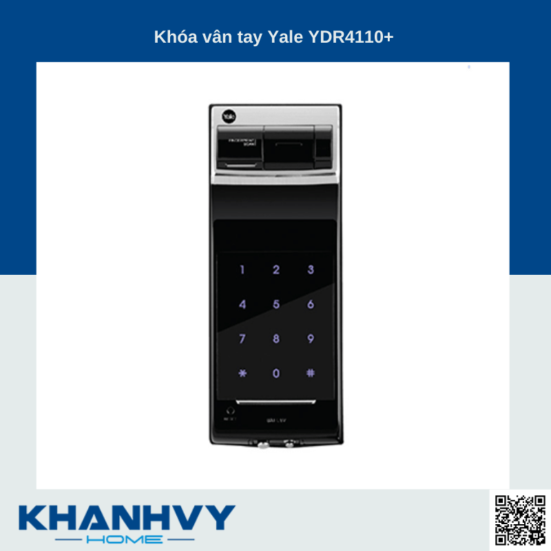 Sản phẩm Khóa vân tay Yale YDR4110+ được phân phối chính hãng tại Khánh Vy Home