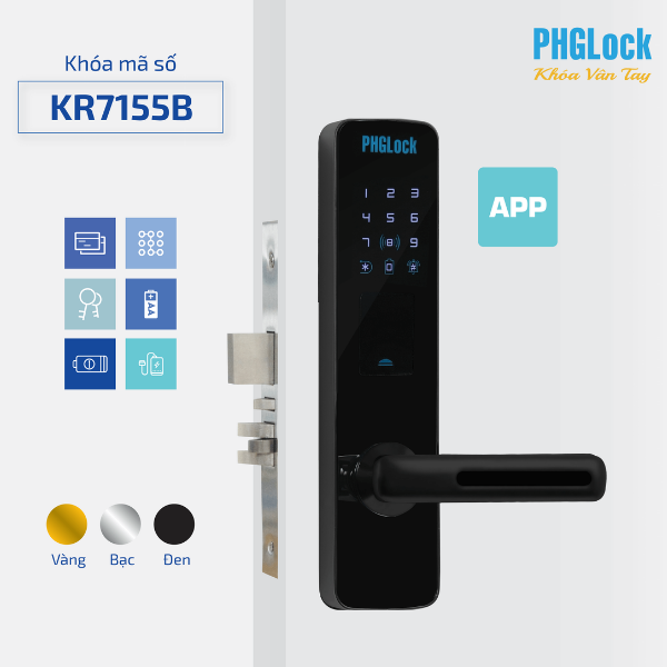 Khóa điện tử PHGLock KR7155B - R App |A