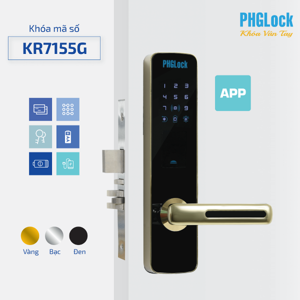 Khóa điện tử PHGLock KR7155G - L App |A