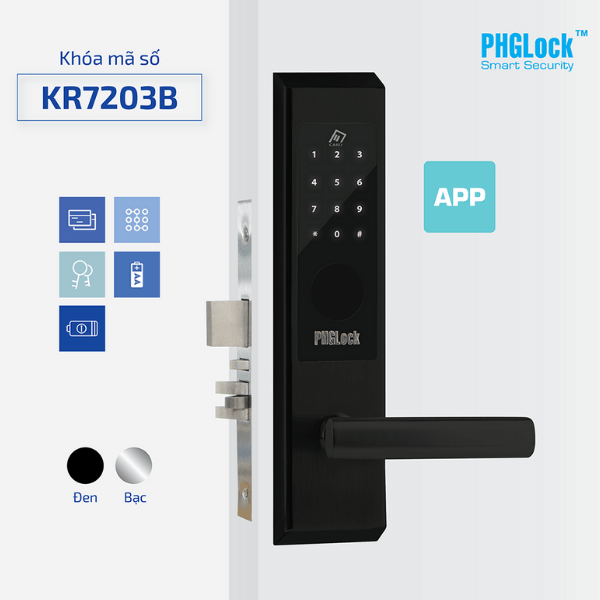 Khóa mã số - thẻ cảm ứng PHGlock KR7203B - R APP |A NEW 100% Outlet T6