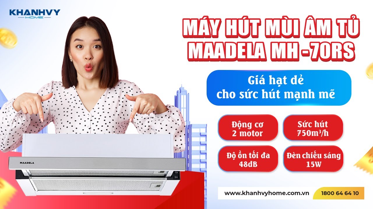 Combo bếp từ Maadela MD-219I + hút mùi Maadela MH-70RS